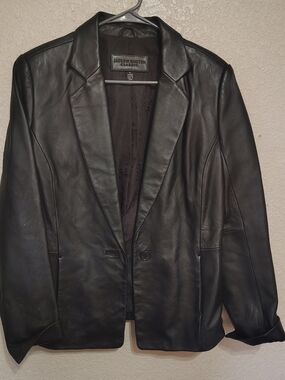 Jaclyn Smith Black Genuine Leather Jacket